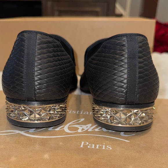 Christian Louboutin Dandyrocks Textured Black Loafers size 45 - Picture 5 of 16